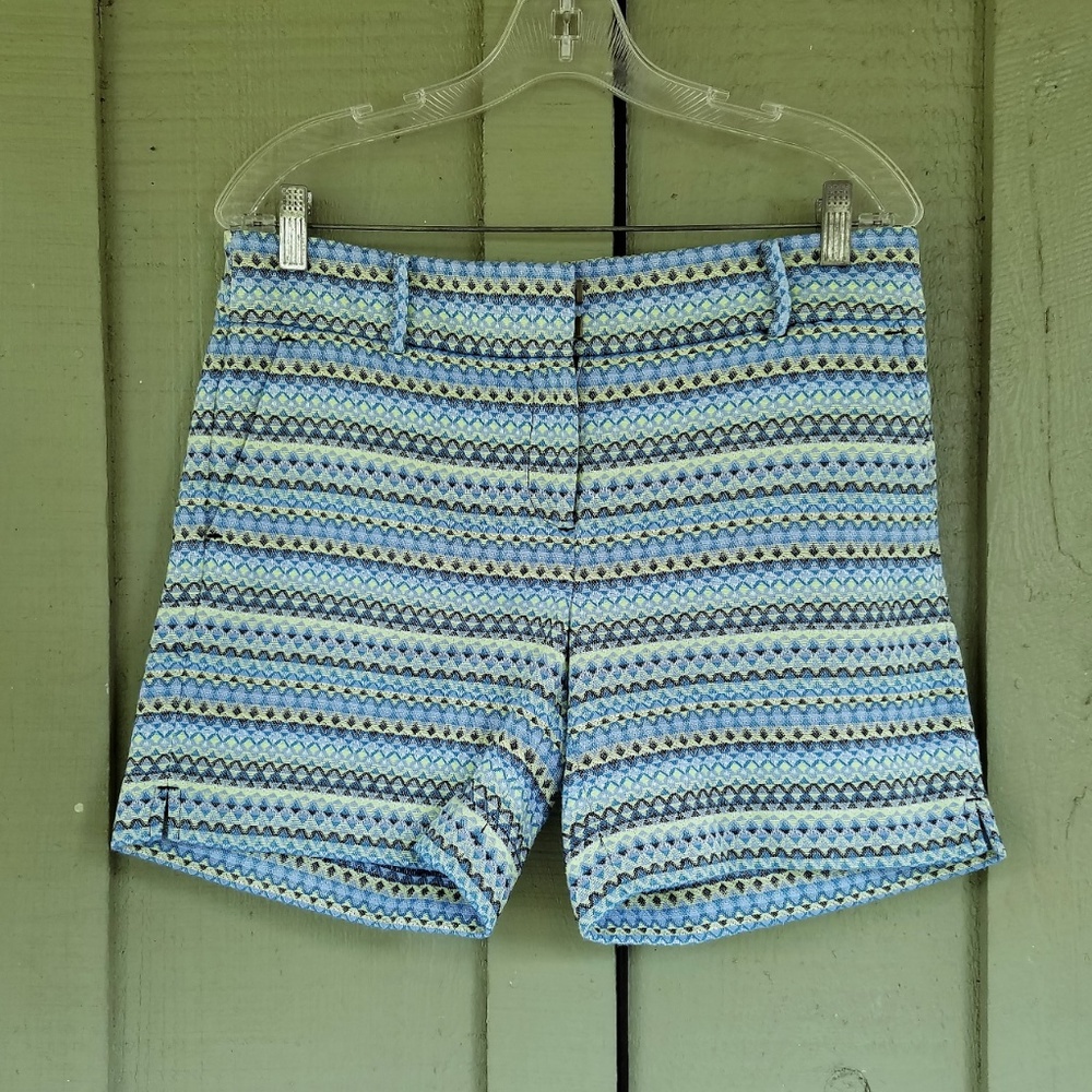 New Ann Taylor LOFT Riviera Blue Yellow  Shorts 4
